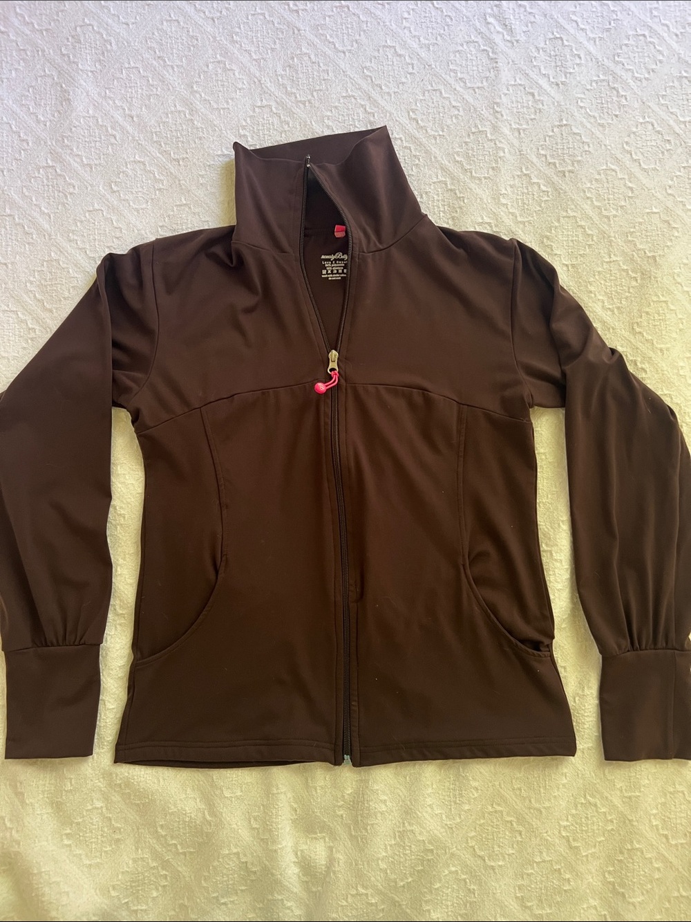 SWEATY BETTY Brown Zip Jacket - Large